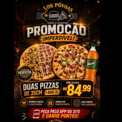 2 Pizzas de 35cm + Kuat 2lt